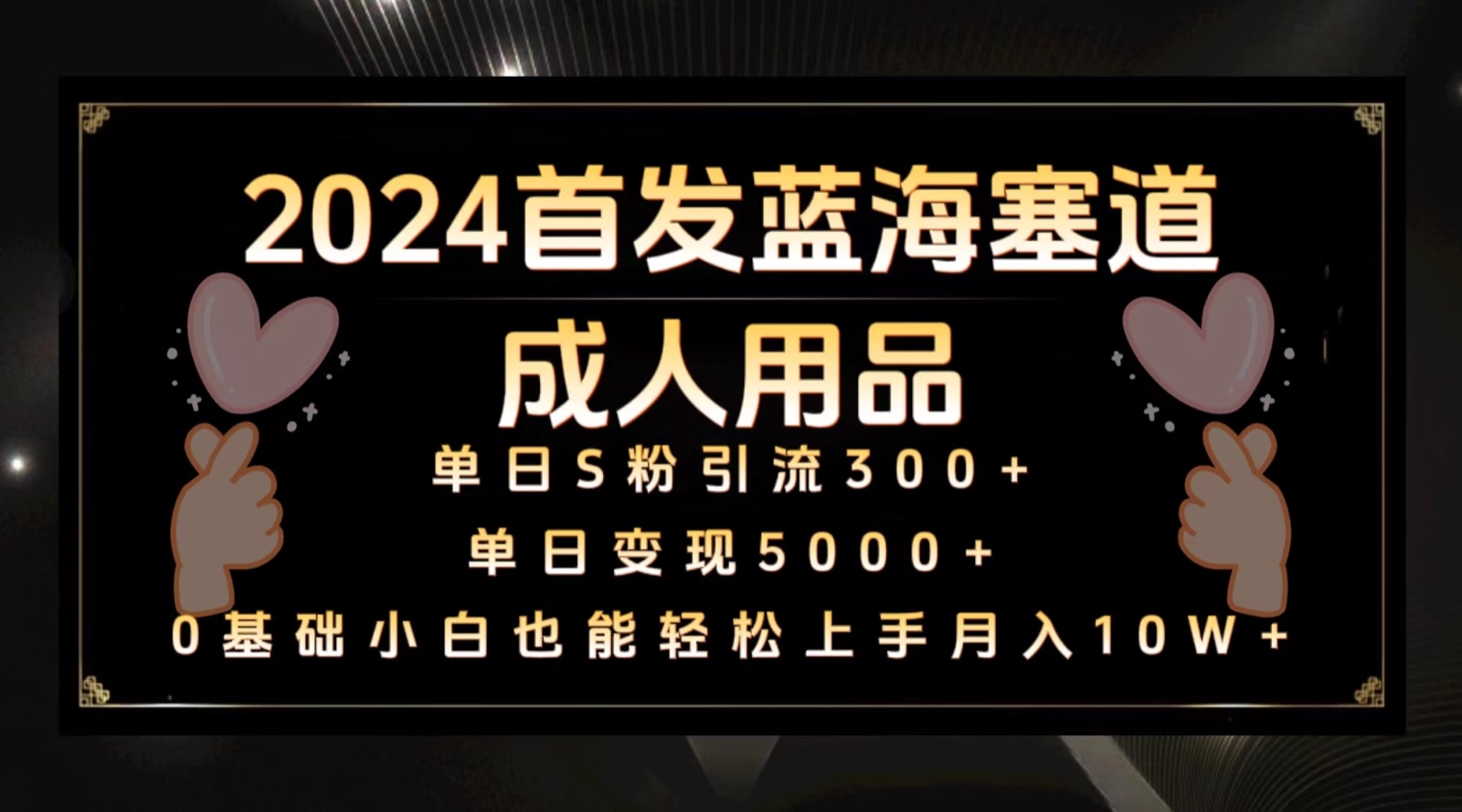 2024首发蓝海塞道成人用品，月入10W+保姆教程-云帆学社