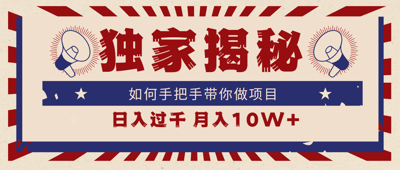 （9362期）独家揭秘，如何手把手带你做项目，日入上千，月入10W+-云帆学社