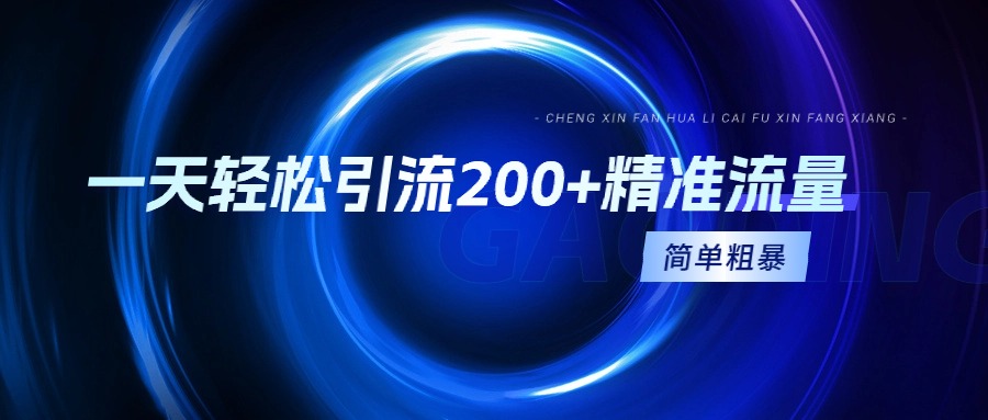 （9359期）一天轻松引流200+精准流量，简单粗暴，一看就会-云帆学社