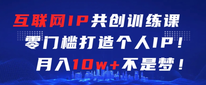 互联网IP共创训练课，零门槛零基础打造个人IP，月入10w+不是梦-云帆学社