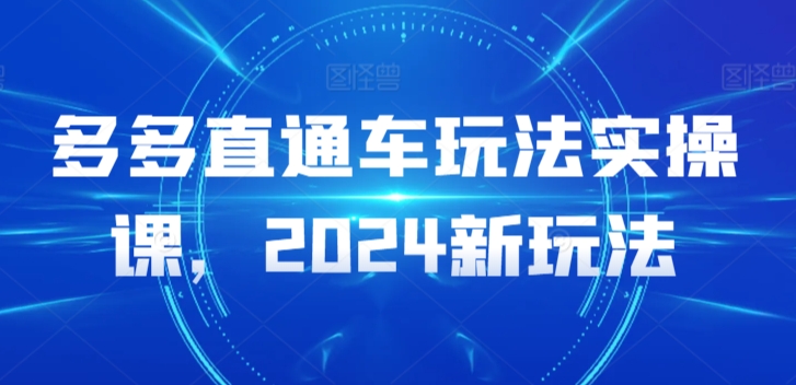 多多直通车玩法实操课，2024新玩法-云帆学社