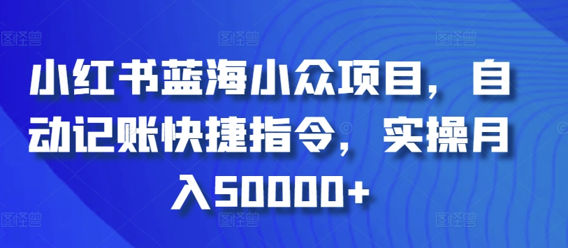 小红书蓝海小众项目，自动记账快捷指令，实操月入50000+-云帆学社