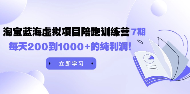 （9541期）黄岛主《淘宝蓝海虚拟项目陪跑训练营7期》每天200到1000+的纯利润-云帆学社