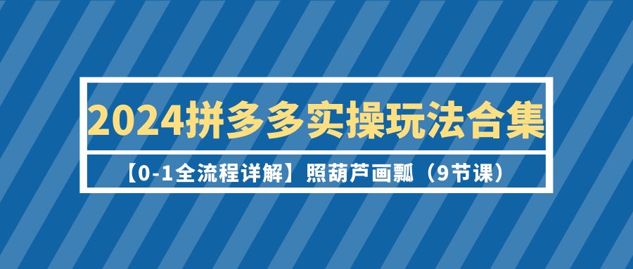 （9559期）2024拼多多实操玩法合集【0-1全流程详解】照葫芦画瓢（9节课）-云帆学社