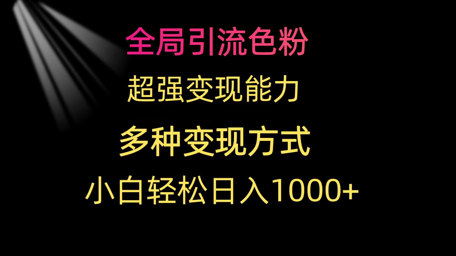 （9680期）全局引流色粉 超强变现能力 多种变现方式 小白轻松日入1000+-云帆学社