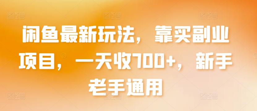 闲鱼最新玩法，靠买副业项目，一天收700+，新手老手通用-云帆学社