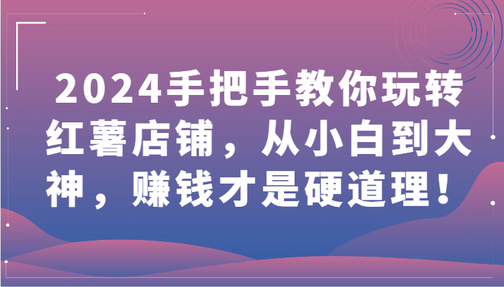 2024手把手教你玩转红薯店铺，从小白到大神，赚钱才是硬道理！-云帆学社