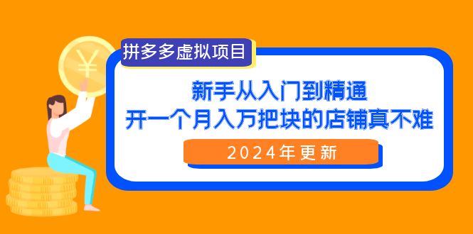 （9744期）拼多多虚拟项目：入门到精通，开一个月入万把块的店铺 真不难（24年更新）-云帆学社