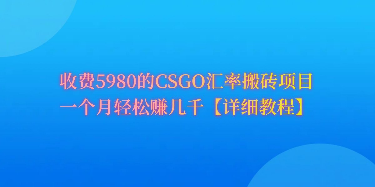 （9776期）CSGO装备搬砖，月综合收益率高达60%，你也可以！-云帆学社