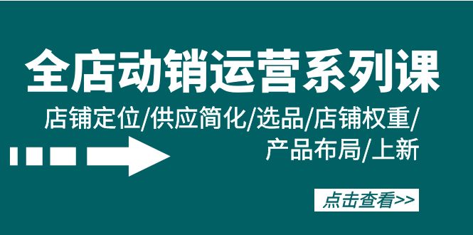 （9845期）全店·动销运营系列课：店铺定位/供应简化/选品/店铺权重/产品布局/上新-云帆学社