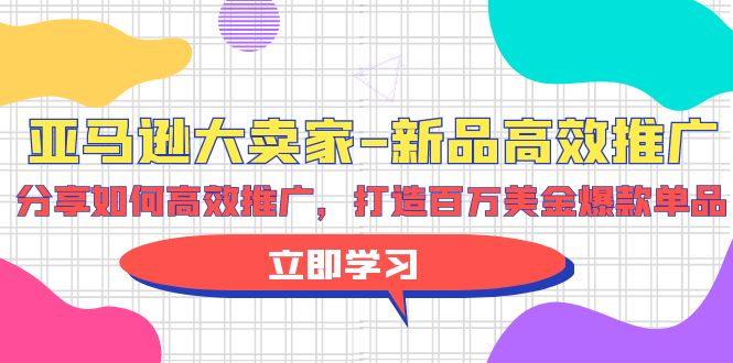 （9945期）亚马逊 大卖家-新品高效推广，分享如何高效推广，打造百万美金爆款单品-云帆学社