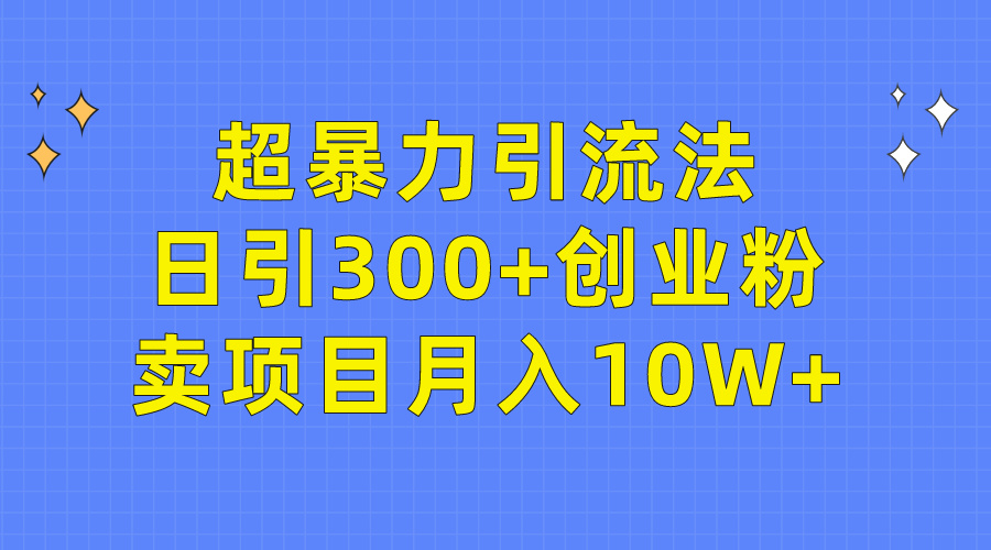 （9954期）超暴力引流法，日引300+创业粉，卖项目月入10W+-云帆学社