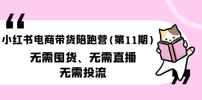 （9996期）小红书电商带货陪跑营（第11期）无需囤货、无需直播、无需投流（送往期10套）-云帆学社