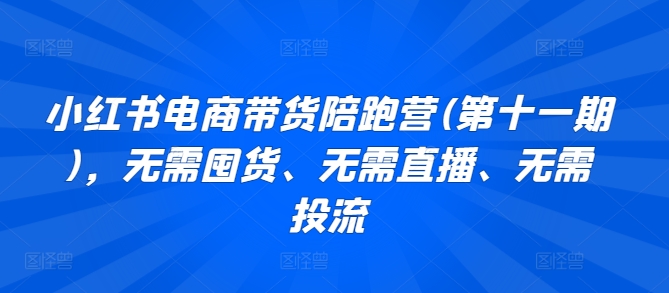 小红书电商带货陪跑营(第十一期)，无需囤货、无需直播、无需投流-云帆学社