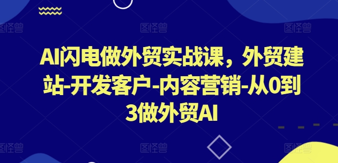 AI闪电做外贸实战课，​外贸建站-开发客户-内容营销-从0到3做外贸AI-云帆学社