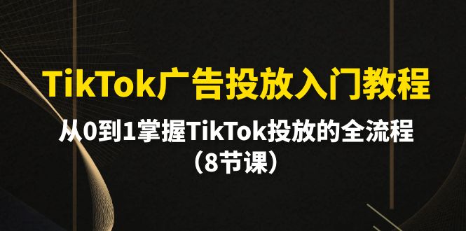 （10085期）TikTok广告投放入门教程，从0到1掌握TikTok投放的全流程（8节课）-云帆学社