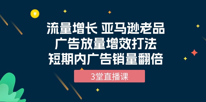 （10112期）流量增长 亚马逊老品广告放量增效打法，短期内广告销量翻倍（3堂直播课）-云帆学社