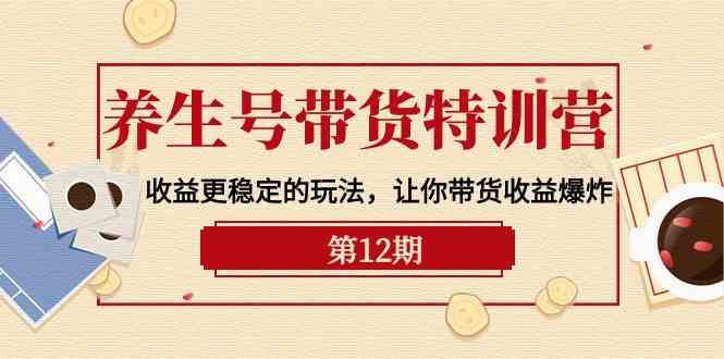 养生号带货特训营【12期】收益更稳定的玩法，让你带货收益爆炸（9节直播课）-云帆学社