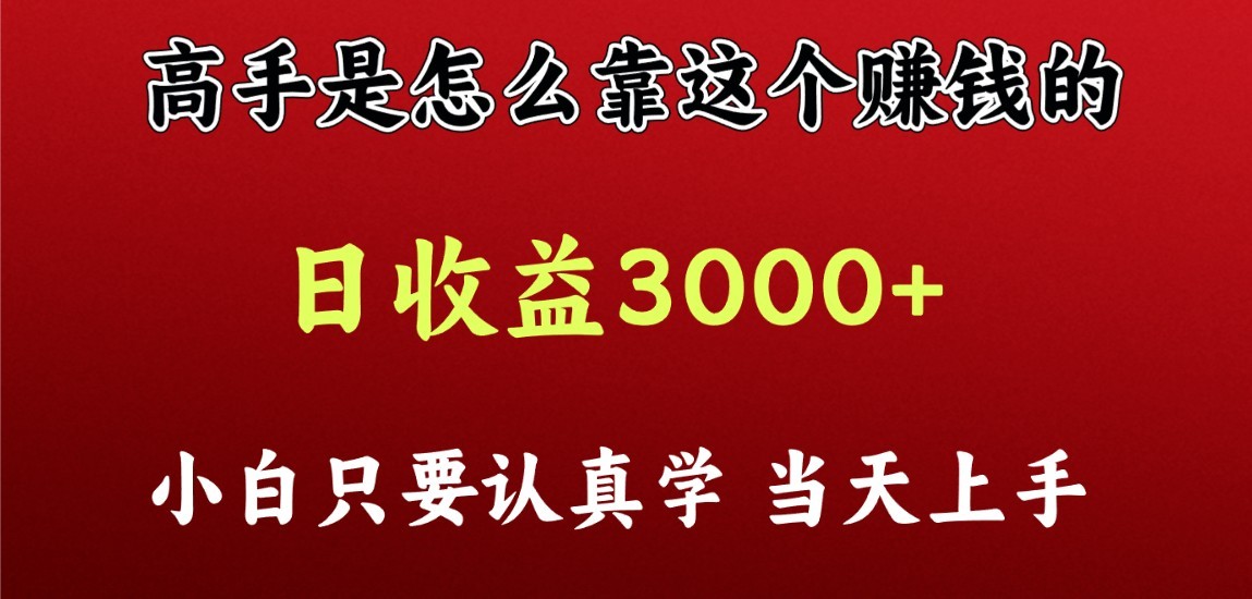 看高手是怎么赚钱的，一天收益至少3000+以上，小白当天上手-云帆学社