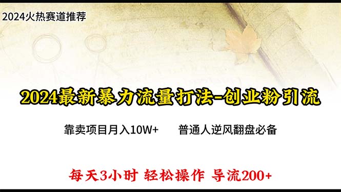 （10151期）2024年最新暴力流量打法，每日导入300+，靠卖项目月入10W+-云帆学社