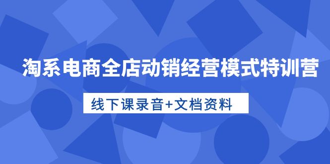 （10192期）淘系电商全店动销经营模式特训营，线下课录音+文档资料-云帆学社