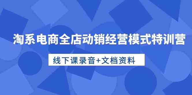 淘系电商全店动销经营模式特训营，线下课录音+文档资料-云帆学社