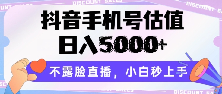 抖音手机号估值，日入5000+，不露脸直播，小白秒上手-云帆学社