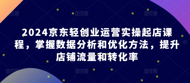 2024京东轻创业运营实操起店课程，掌握数据分析和优化方法，提升店铺流量和转化率-云帆学社