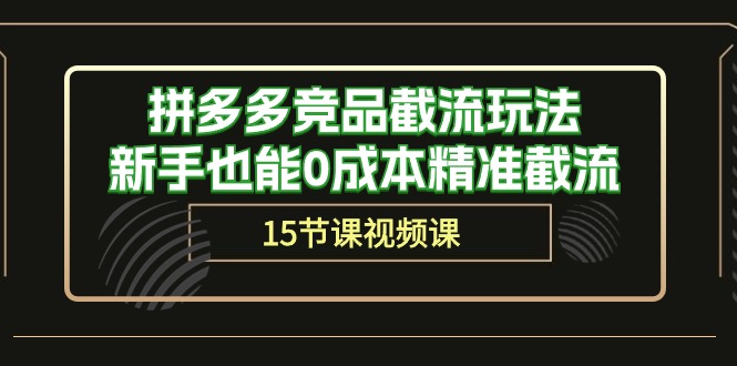 （10301期）拼多多竞品截流玩法，新手也能0成本精准截流（15节课）-云帆学社