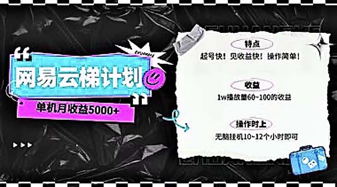 （10389期）2024网易云云梯计划 单机日300+ 无脑月入5000+-云帆学社