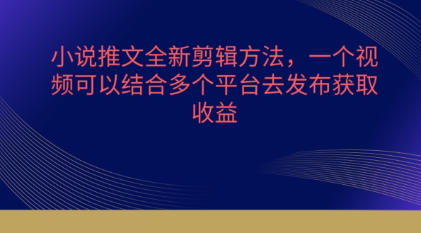 小说推文全新剪辑方法，一个视频可以结合多个平台去发布获取-云帆学社