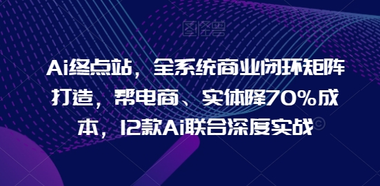 Ai终点站，全系统商业闭环矩阵打造，帮电商、实体降70%成本，12款Ai联合深度实战-云帆学社