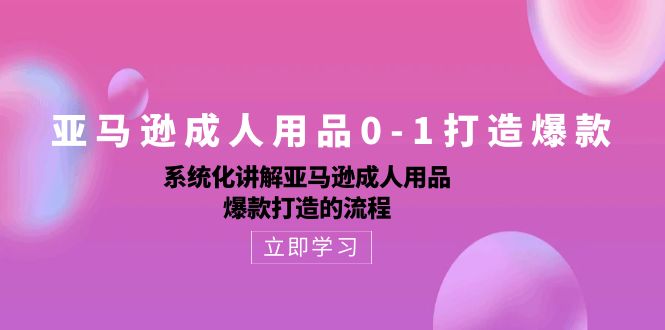 （10493期）亚马逊成人用品0-1打造爆款：系统化讲解亚马逊成人用品爆款打造的流程-云帆学社