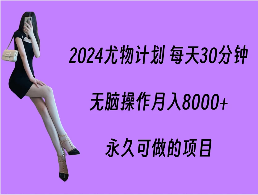 2024尤物计划 每天30分钟，无脑操作月入8000+，永久可做的项目-云帆学社