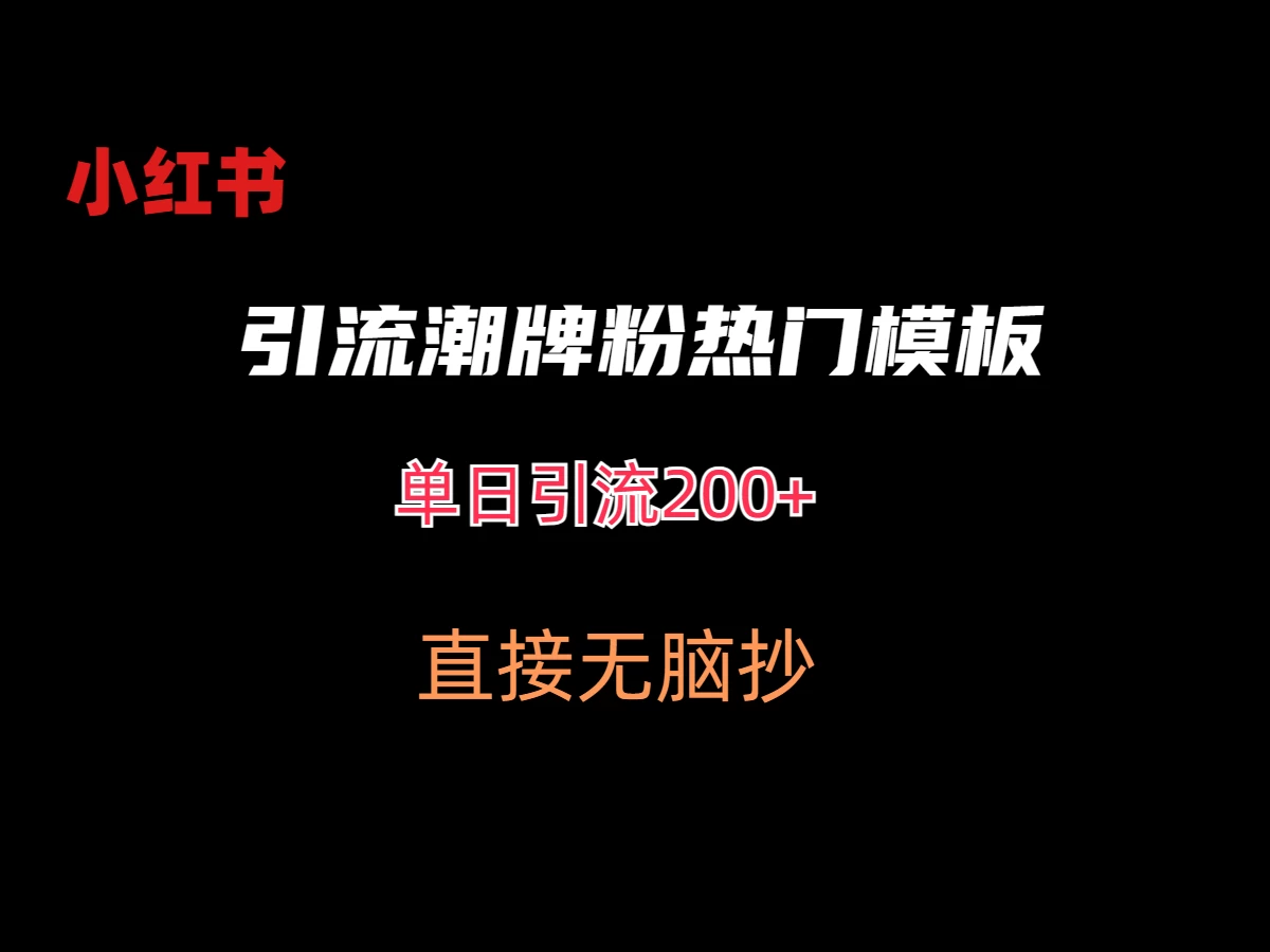 最新小红书无脑套模板单日引流200+潮牌粉-云帆学社