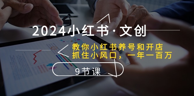 2024小红书文创：教你小红书养号和开店、抓住小风口 一年一百万 (9节课)-云帆学社