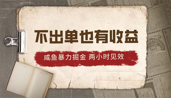 （10562期）2024咸鱼暴力掘金，不出单也有收益，两小时见效，当天突破500+-云帆学社