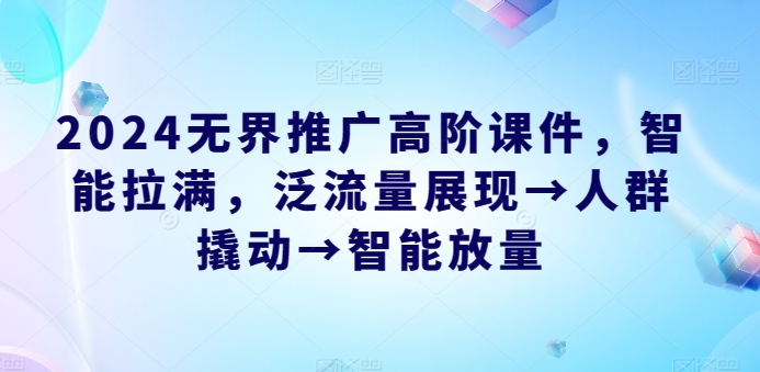 2024无界推广高阶课件，智能拉满，泛流量展现→人群撬动→智能放量-云帆学社