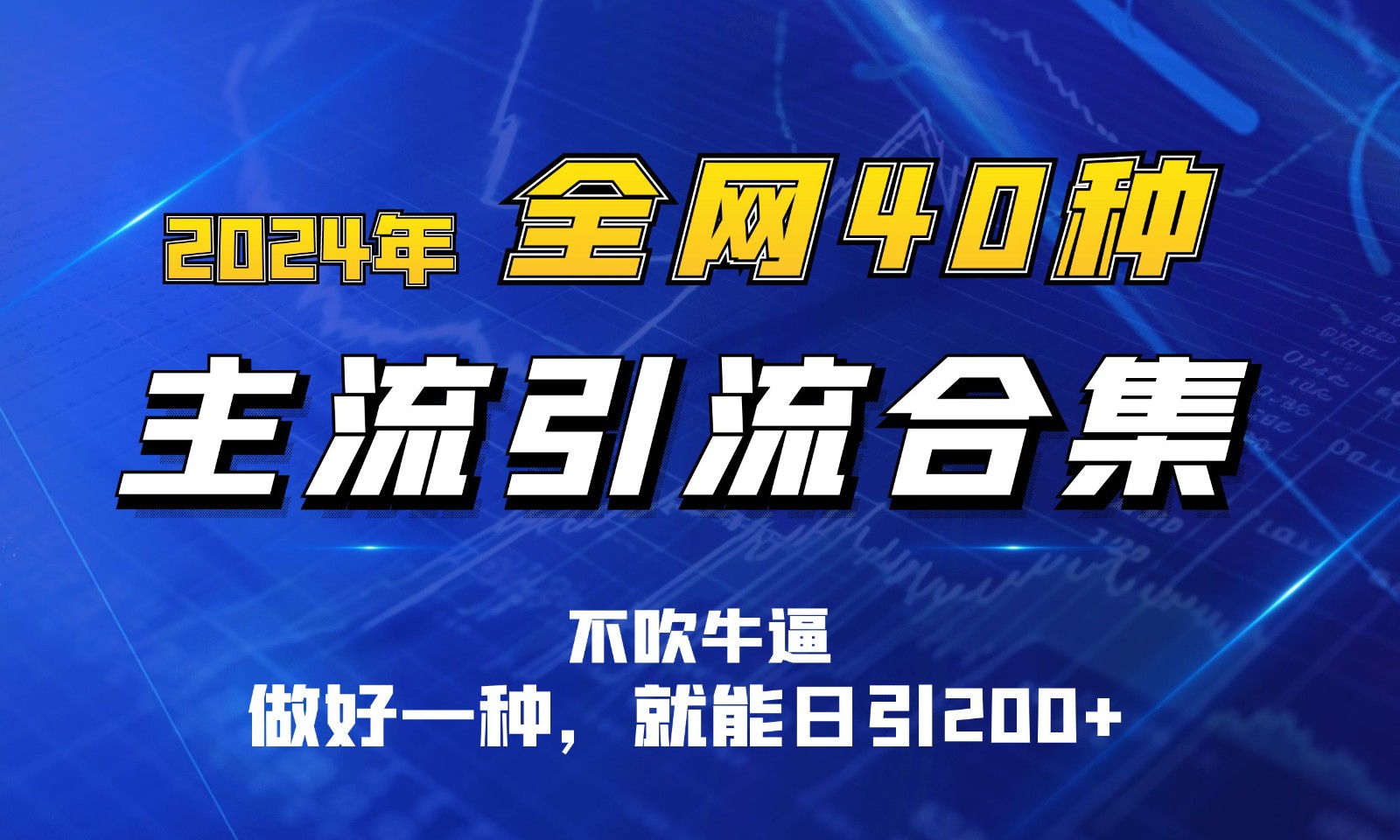 2024年全网40种暴力引流合计，做好一样就能日引100+-云帆学社