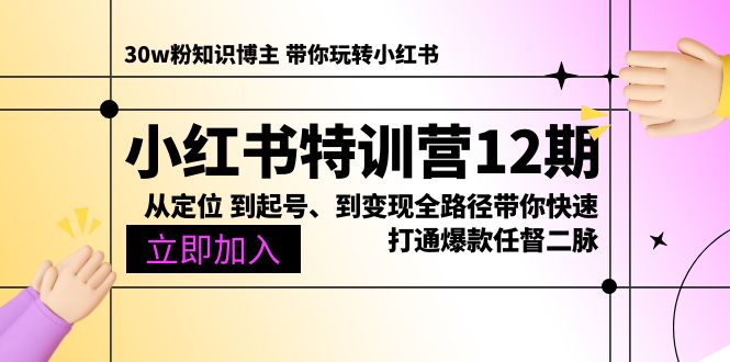 （10666期）小红书特训营12期：从定位 到起号、到变现全路径带你快速打通爆款任督二脉-云帆学社