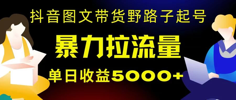 抖音图文带货暴力起号，单日收益 5000+，野路子玩法，简单易上手，一部手机即可-云帆学社