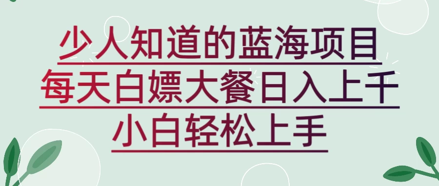 新蓝海长期项目，白嫖大餐日入上千，小白轻松上手-云帆学社