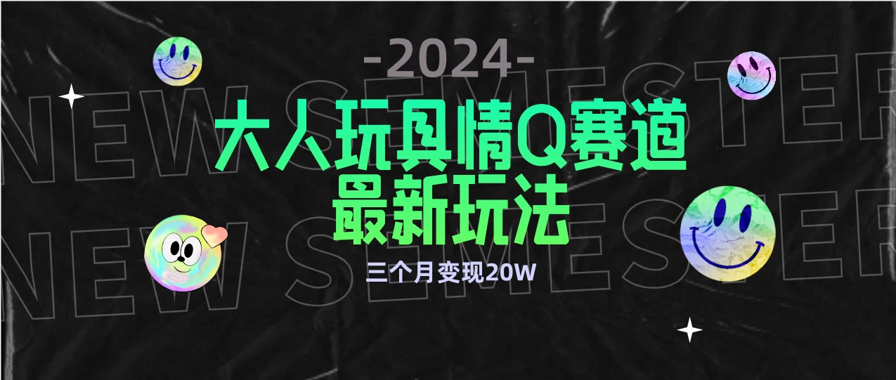 全新大人玩具情Q赛道合规新玩法，零投入，不封号流量多渠道变现，三个月变现20W-云帆学社