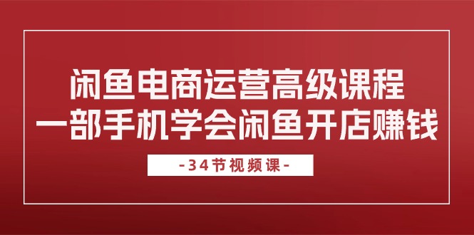 （10686期）闲鱼电商运营高级课程，一部手机学会闲鱼开店赚钱（34节课）-云帆学社