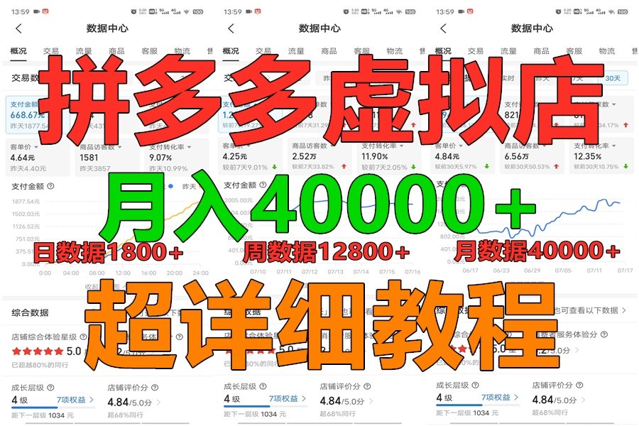 拼多多虚拟电商训练营月入40000+，全网最详细，你做你也行，暴利稳定长久-云帆学社