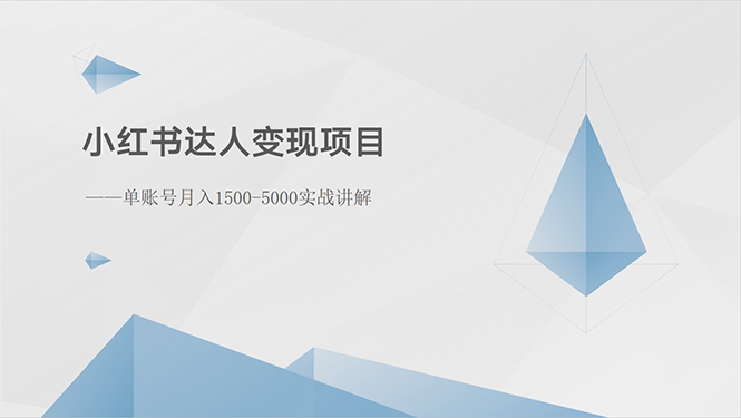 （10720期）小红书达人变现项目：单账号月入1500-3000实战讲解-云帆学社