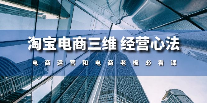 （10761期）淘宝电商三维 经营心法：电商运营和电商老板必看课（59节课）-云帆学社