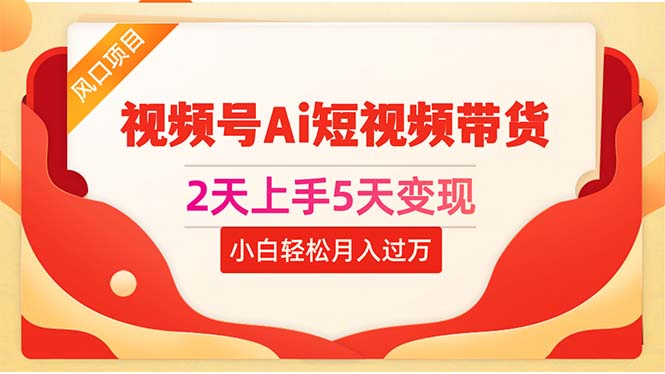 （10807期）2天上手5天变现视频号Ai短视频带货0粉丝0基础小白轻松月入过万-云帆学社