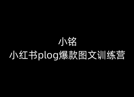 小铭-小红书plog爆款图文训练营，教你从0-1做小红书-云帆学社