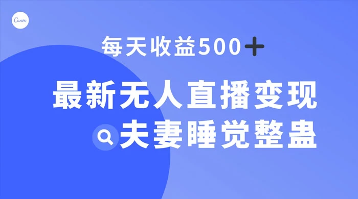 最新无人直播变现，夫妻睡觉整蛊，每天躺赚 500+-云帆学社